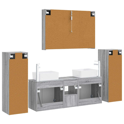 Bathroom Furniture Set 6 pcs Grey Sonoma