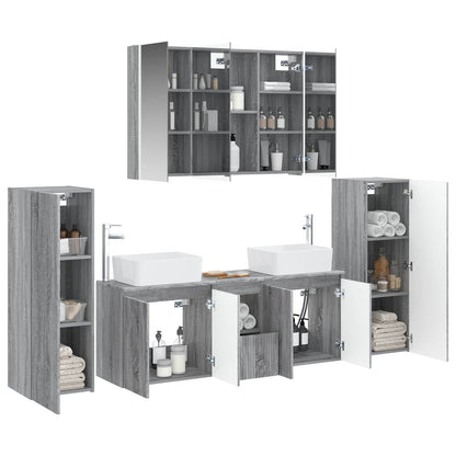 Bathroom Furniture Set 6 pcs Grey Sonoma