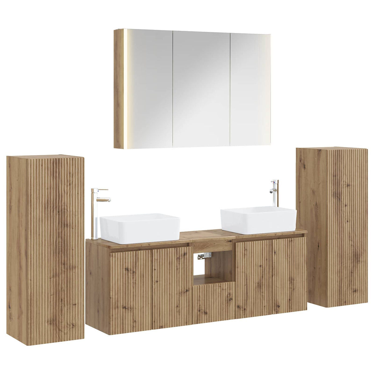 Bathroom Furniture Set 6 pcs Artisan Oak