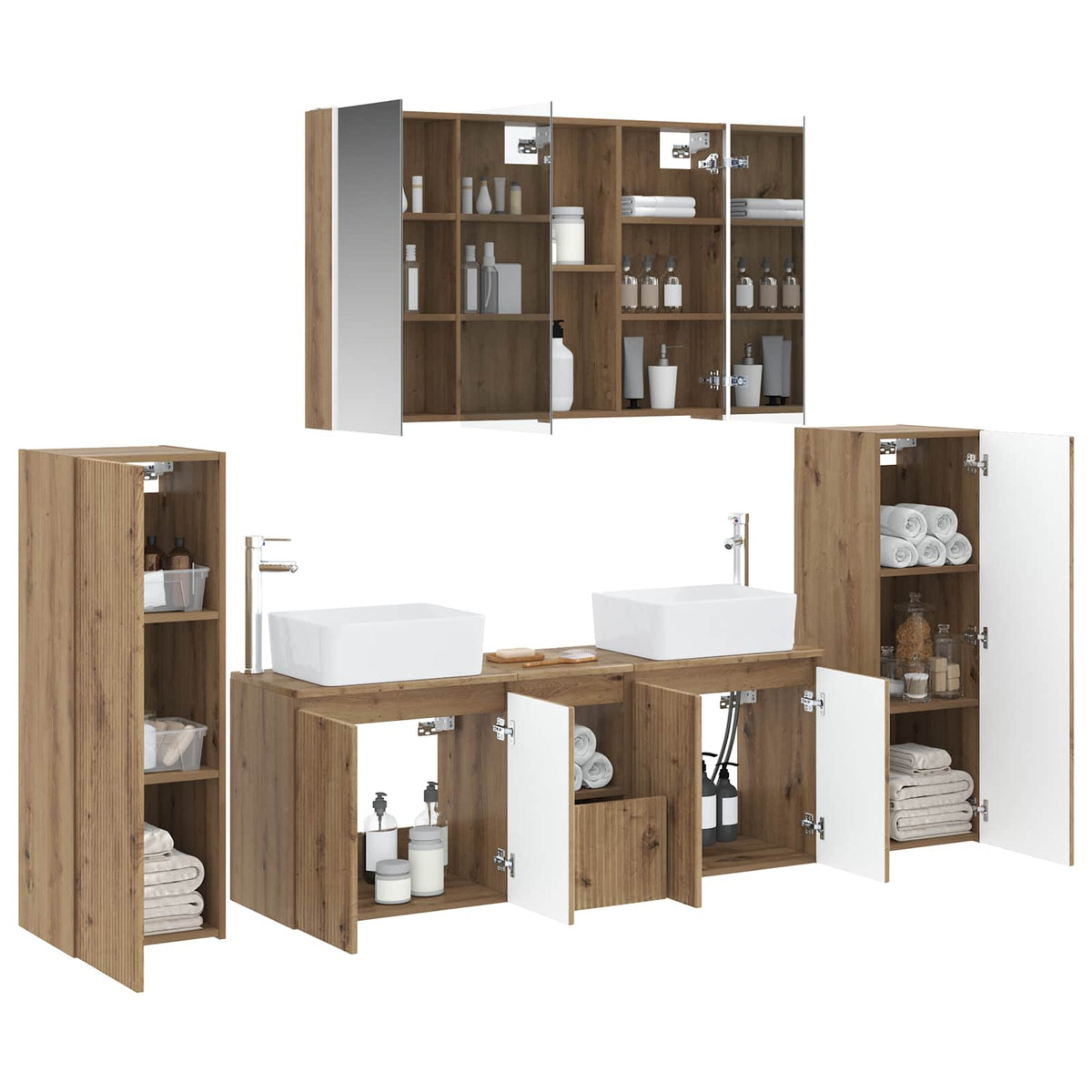 Bathroom Furniture Set 6 pcs Artisan Oak