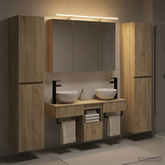 Bathroom Furniture Set 6 pcs Sonoma Oak