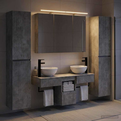 Bathroom Furniture Set 6 pcs Concrete Grey