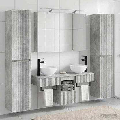 Bathroom Furniture Set 6 pcs Concrete Grey