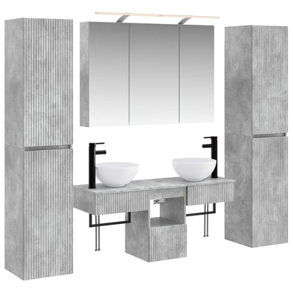 Bathroom Furniture Set 6 pcs Concrete Grey
