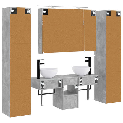 Bathroom Furniture Set 6 pcs Concrete Grey