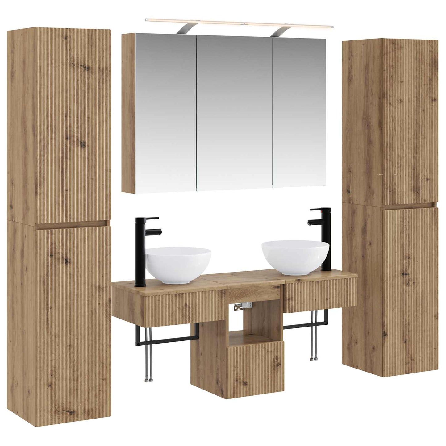 Bathroom Furniture Set 6 pcs Artisan Oak
