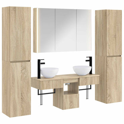 Bathroom Furniture Set 6 pcs Sonoma Oak