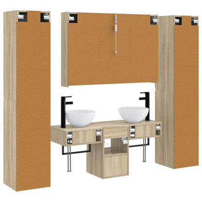 Bathroom Furniture Set 6 pcs Sonoma Oak
