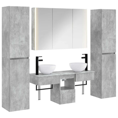 Bathroom Furniture Set 6 pcs Concrete Grey