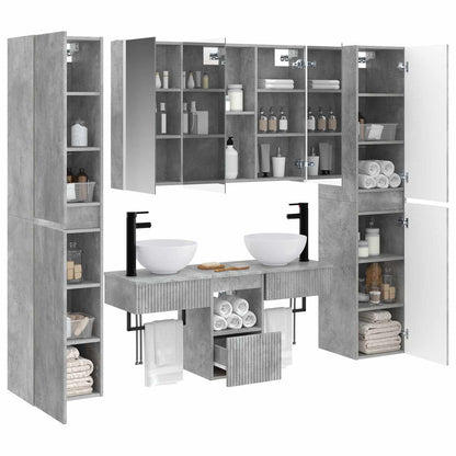 Bathroom Furniture Set 6 pcs Concrete Grey