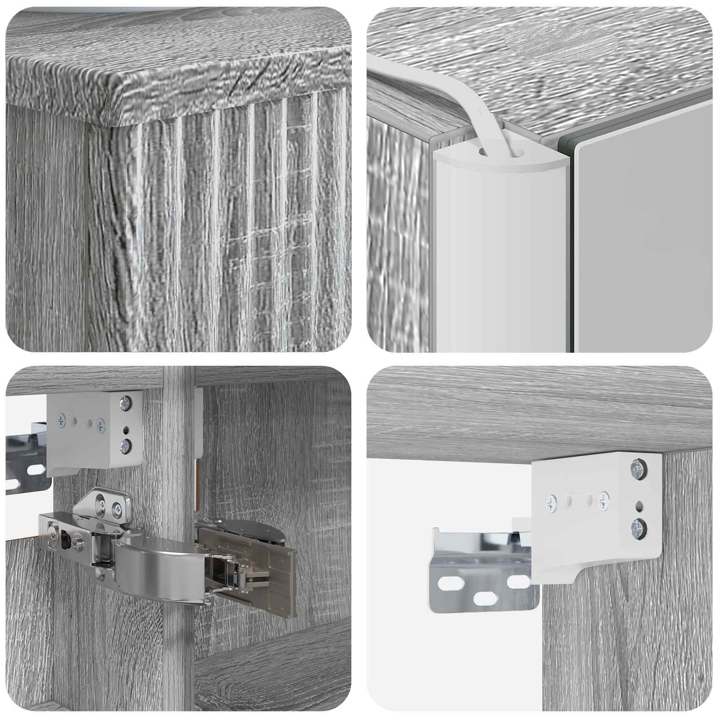Bathroom Furniture Set 6 pcs Grey Sonoma