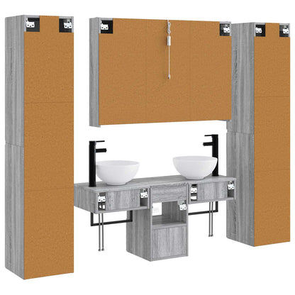 Bathroom Furniture Set 6 pcs Grey Sonoma
