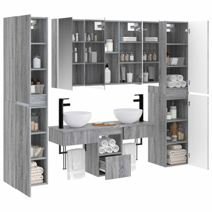 Bathroom Furniture Set 6 pcs Grey Sonoma