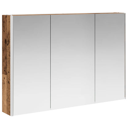 Bathroom Furniture Set 6 pcs Old Wood Engineered Wood and Glass