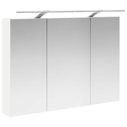 Bathroom Furniture Set 6 pcs White Engineered Wood and Glass