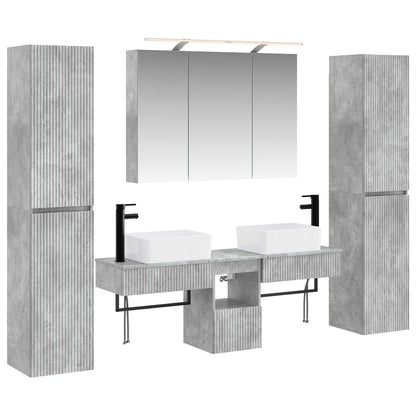 Bathroom Furniture Set 6 pcs Concrete Grey