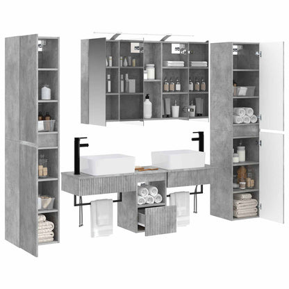 Bathroom Furniture Set 6 pcs Concrete Grey