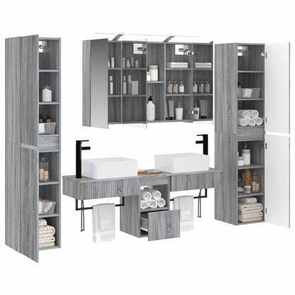Bathroom Furniture Set 6 pcs Grey Sonoma