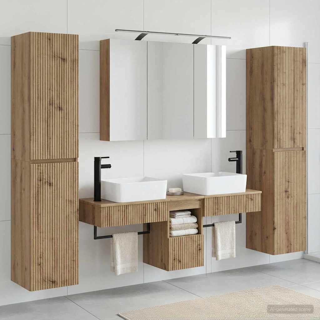 Bathroom Furniture Set 6 pcs Artisan Oak