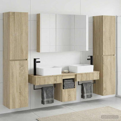 Bathroom Furniture Set 6 pcs Sonoma Oak