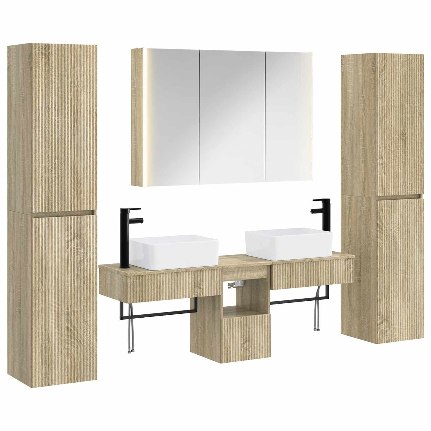 Bathroom Furniture Set 6 pcs Sonoma Oak