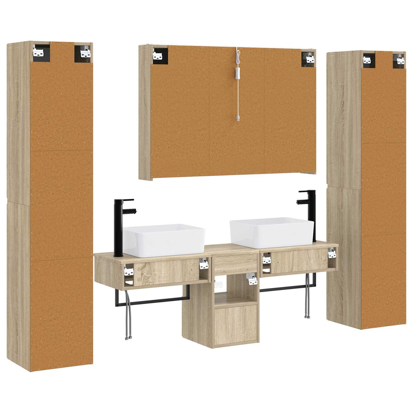 Bathroom Furniture Set 6 pcs Sonoma Oak