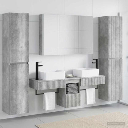 Bathroom Furniture Set 6 pcs Concrete Grey