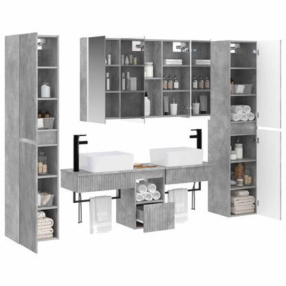 Bathroom Furniture Set 6 pcs Concrete Grey