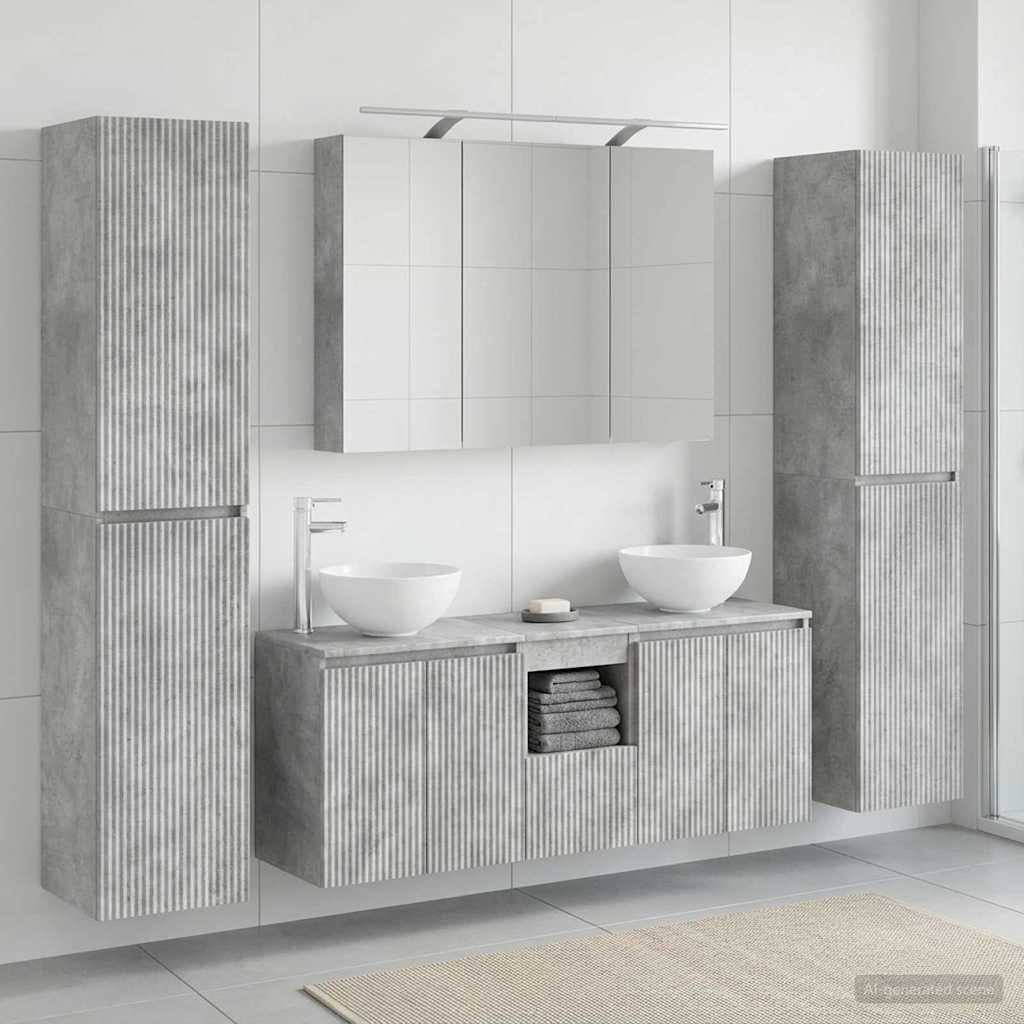 Bathroom Furniture Set 6 pcs Concrete Grey