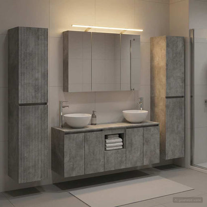 Bathroom Furniture Set 6 pcs Concrete Grey