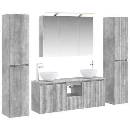 Bathroom Furniture Set 6 pcs Concrete Grey