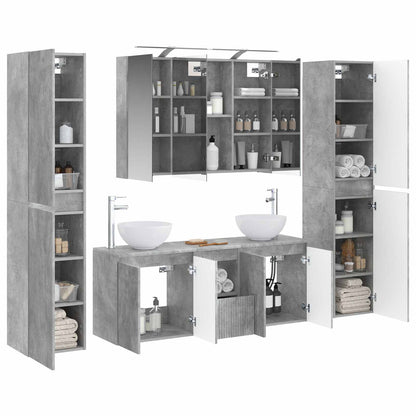 Bathroom Furniture Set 6 pcs Concrete Grey
