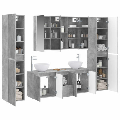 Bathroom Furniture Set 6 pcs Concrete Grey