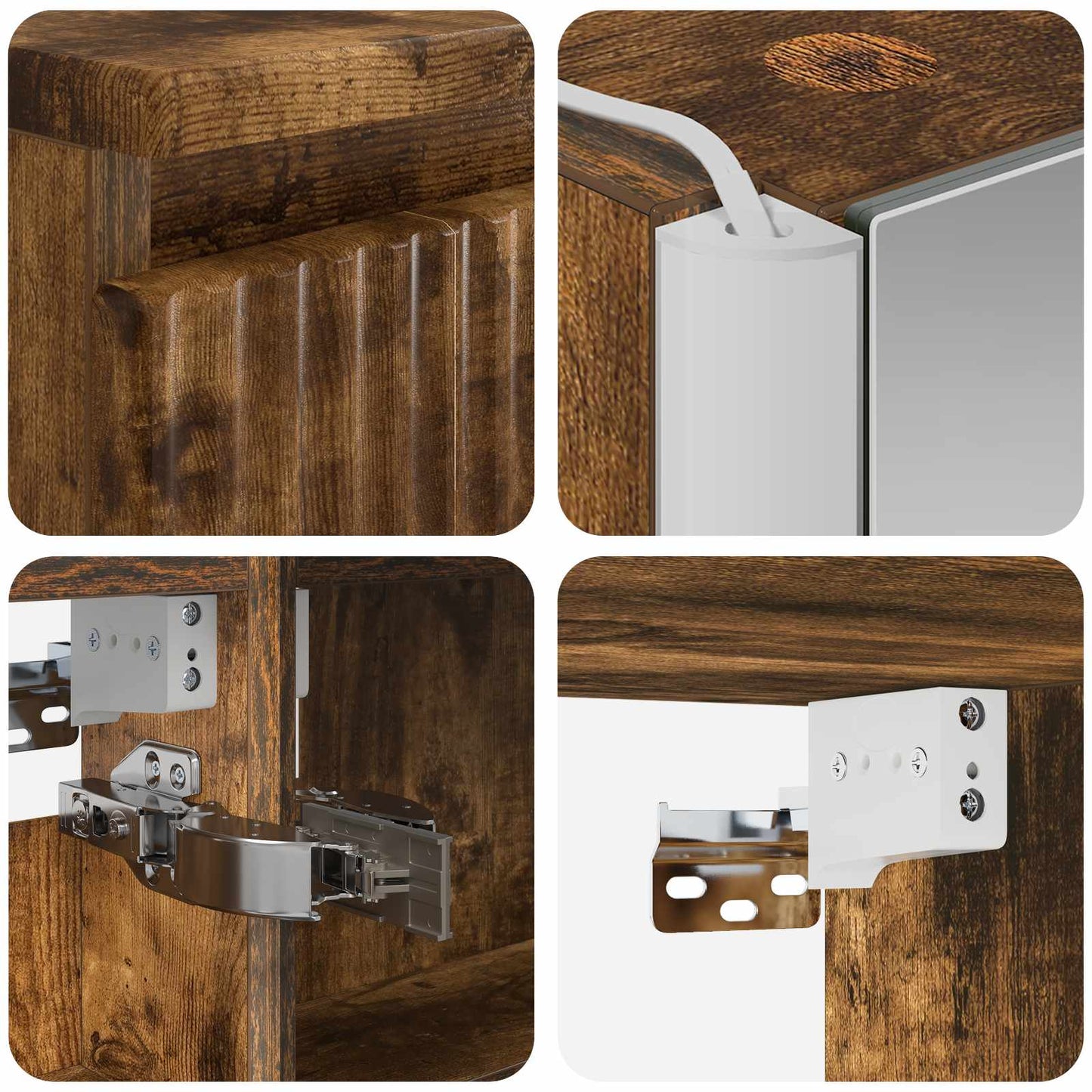 Bathroom Furniture Set 6 pcs Smoked Oak