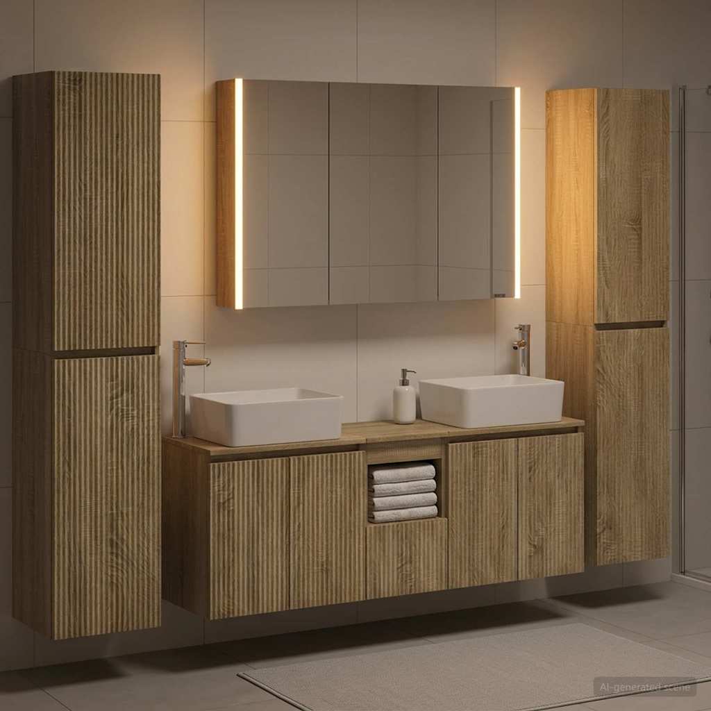 Bathroom Furniture Set 6 pcs Sonoma Oak