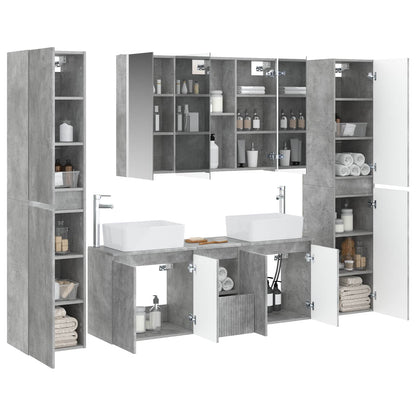 Bathroom Furniture Set 6 pcs Concrete Grey