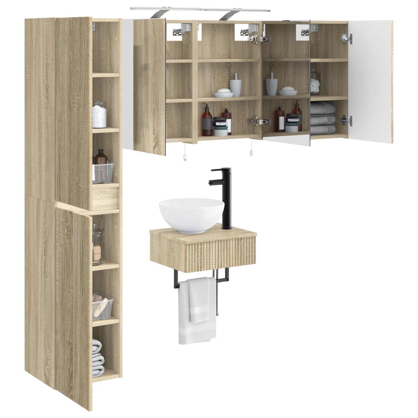Bathroom Furniture Set 5 pcs Sonoma Oak