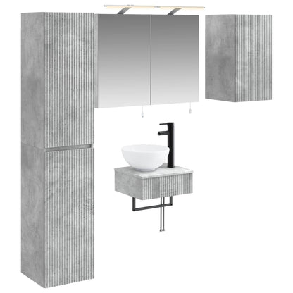 Bathroom Furniture Set 5 pcs Concrete Grey