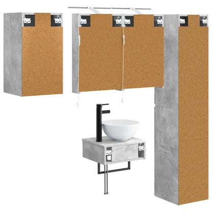 Bathroom Furniture Set 5 pcs Concrete Grey