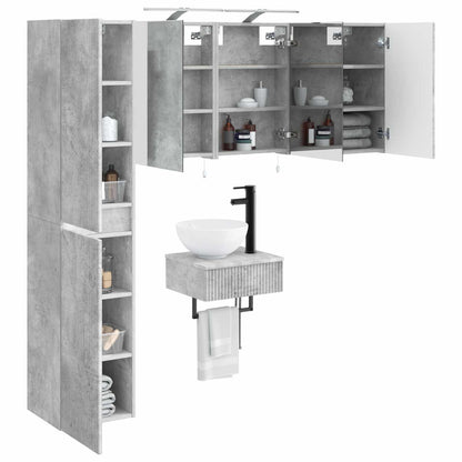 Bathroom Furniture Set 5 pcs Concrete Grey