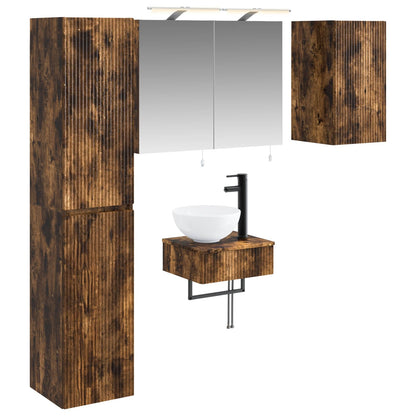 Bathroom Furniture Set 5 pcs Smoked Oak