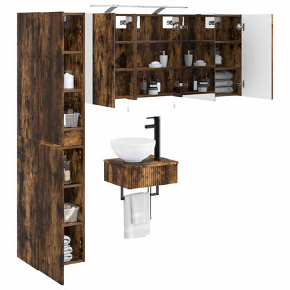 Bathroom Furniture Set 5 pcs Smoked Oak