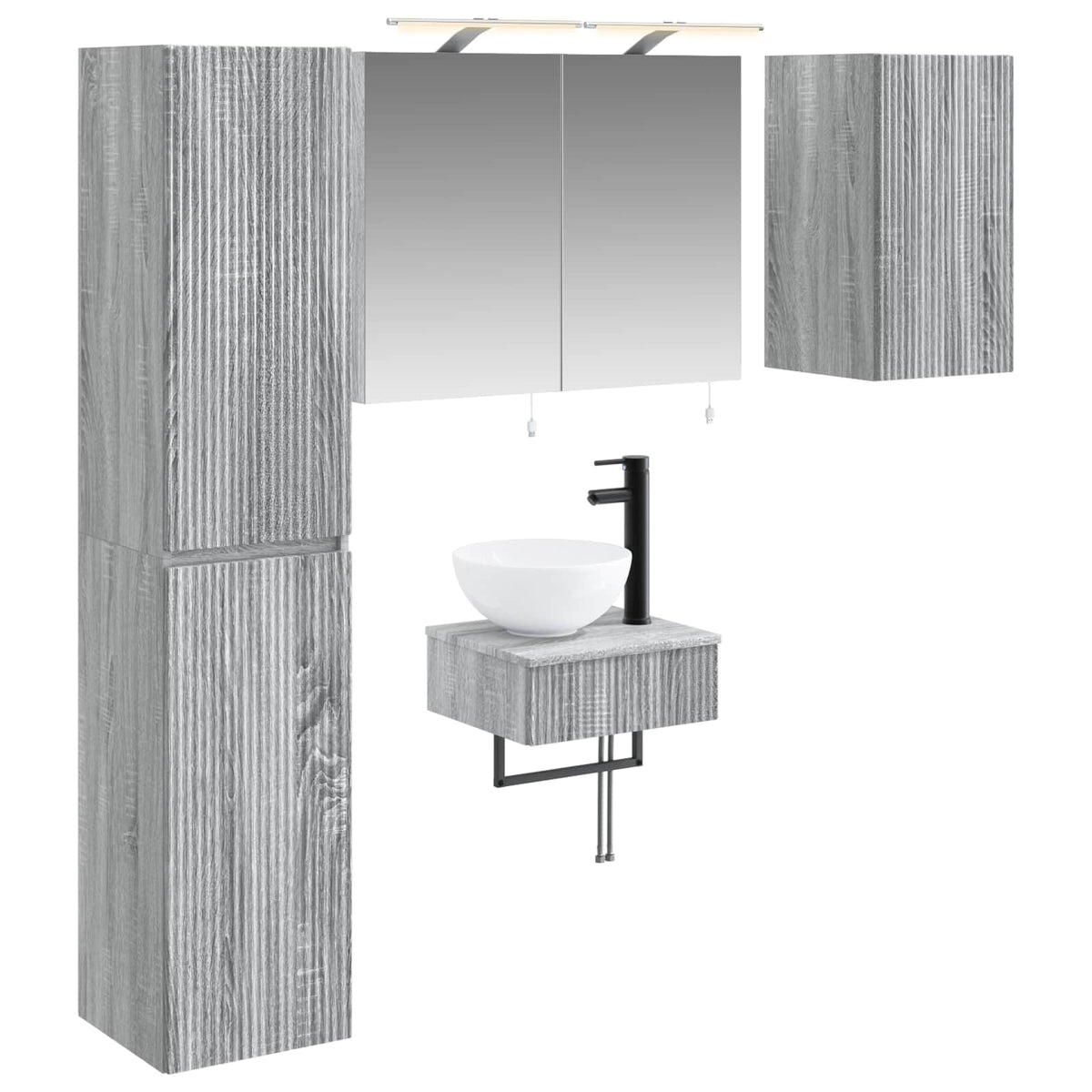 Bathroom Furniture Set 5 pcs Grey Sonoma
