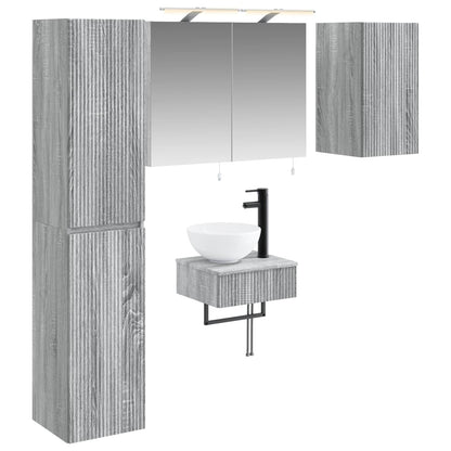 Bathroom Furniture Set 5 pcs Grey Sonoma