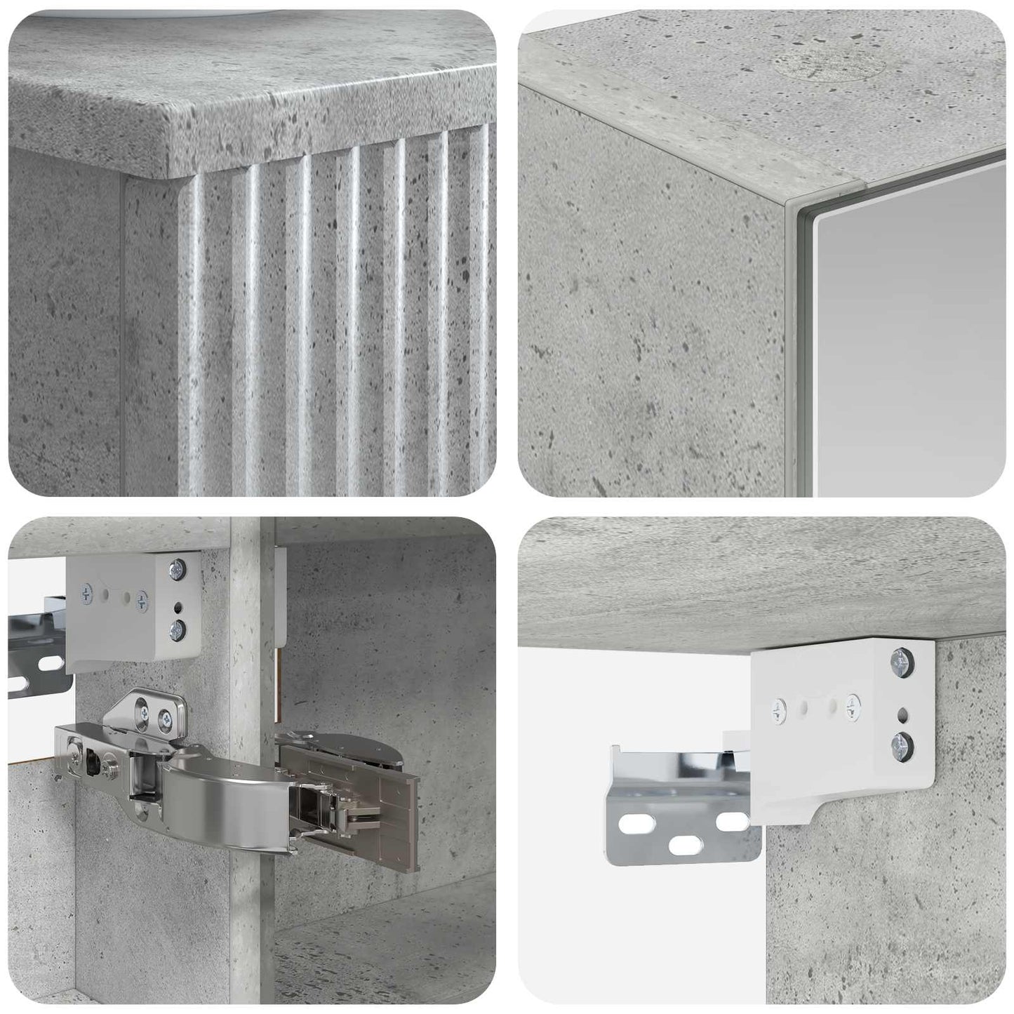 Bathroom Furniture Set 5 pcs Concrete Grey