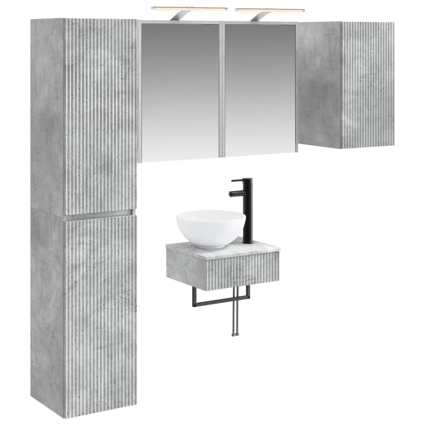 Bathroom Furniture Set 5 pcs Concrete Grey