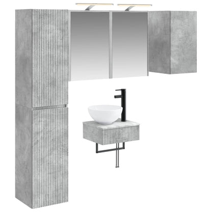 Bathroom Furniture Set 5 pcs Concrete Grey