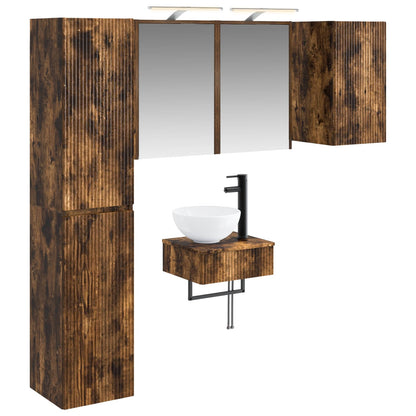 Bathroom Furniture Set 5 pcs Smoked Oak