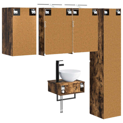 Bathroom Furniture Set 5 pcs Smoked Oak