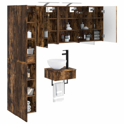 Bathroom Furniture Set 5 pcs Smoked Oak